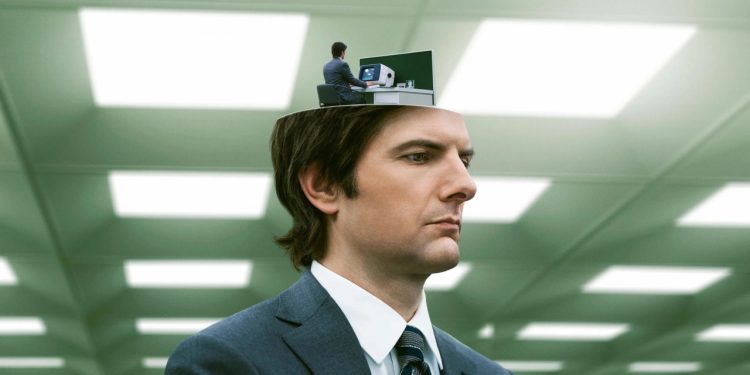 Cena da série Ruptura (2022), também conhecida como Severance – Fonte: Apple TV+ / Endeavor Content; Red Hour Productions
