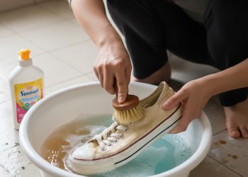 Aprendi a limpar tênis branco encardido usando apenas dois ingredientes