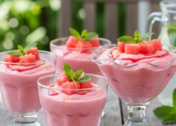 Sobremesa refrescante de melancia como fazer uma receita cremosa, gelada e fácil