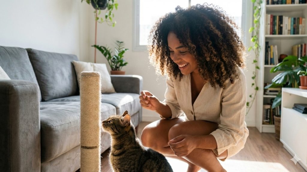 Como fazer o gato parar de arranhar o seu sofá