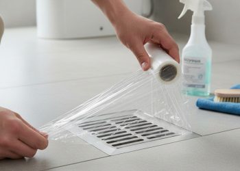 O truque do papel filme plástico nas grelhas que deixa o banheiro e cozinha mais frescos