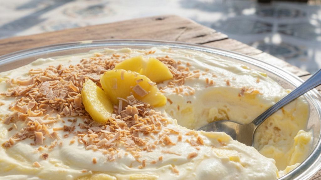 gelado de abacaxi fácil