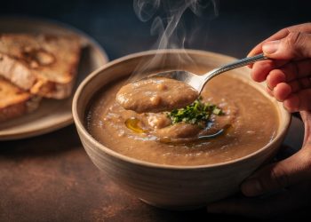 Sopa de feijão simples e cremosa transforma sobra em jantar completo e nutritivo
