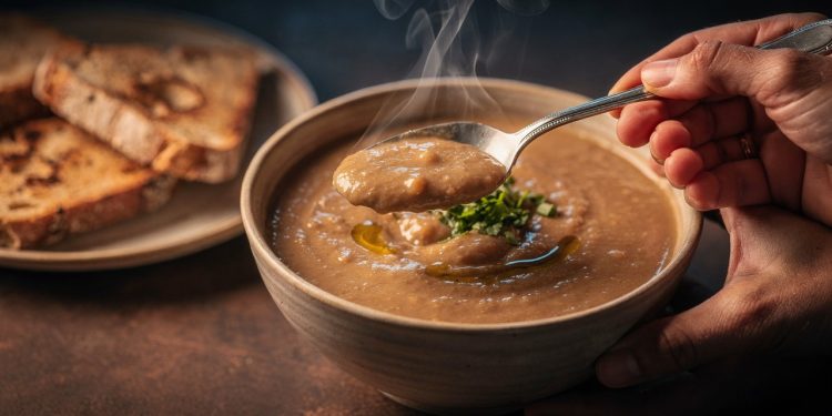 Sopa de feijão simples e cremosa transforma sobra em jantar completo e nutritivo