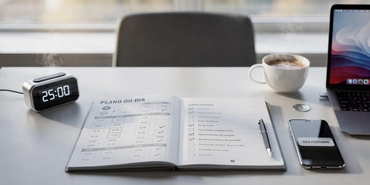 Criar horários fixos e rituais simples fortalece previsibilidade de hábitos produtivos