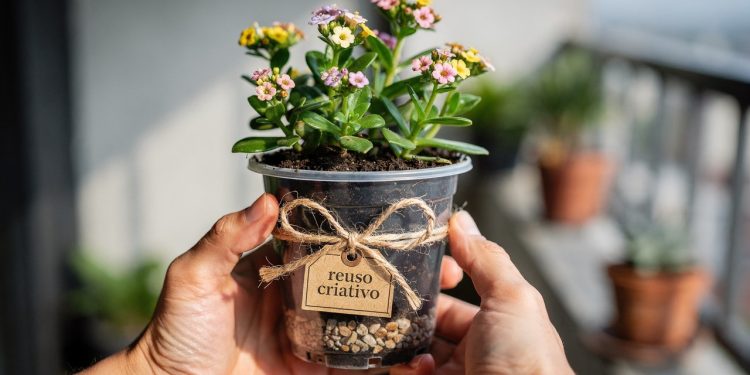 Reutilizar embalagens de iogurte transforma varanda e jardim sem gastar quase nada