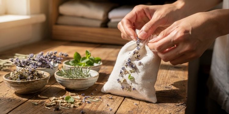 Como fazer sachê natural para gavetas com ervas do seu próprio jardim