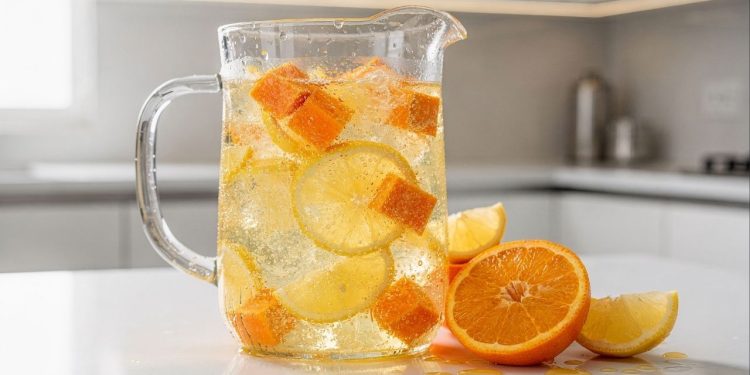 Refrigerante caseiro de laranja com limão fica pronto em 10 minutos e rende 5 porções