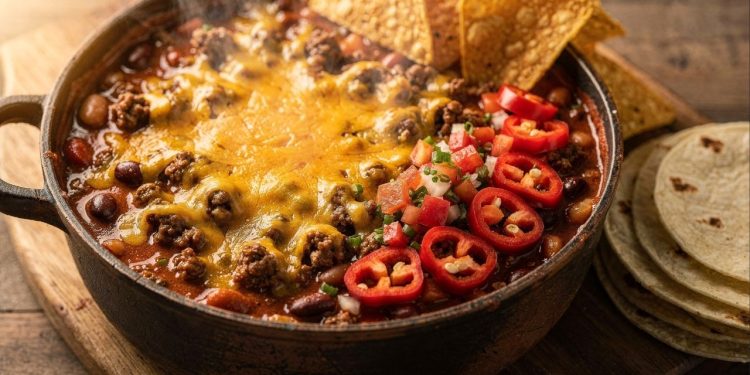 Chili mexicano com feijão fica cremoso, equilibrado e perfeito para qualquer ocasião