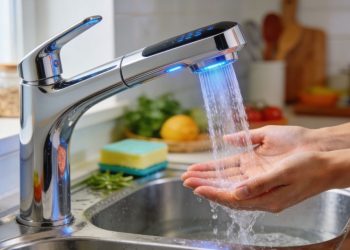 As torneiras com sensor reduzem desperdício de água e deixam a cozinha mais prática e higiênica