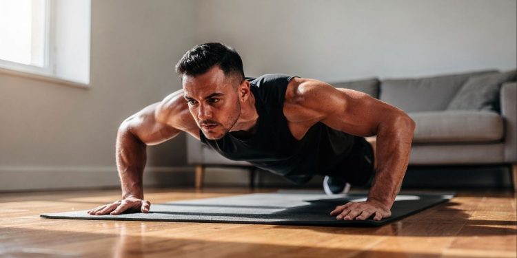 Treino de força em casa sem pesos que ajuda a ganhar massa muscular