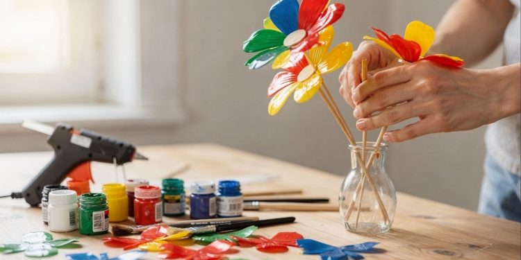 Como fazer flores com garrafas de plástico para decorar vasos, floreiras e jardim