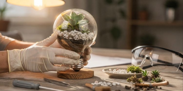 Lâmpadas queimadas ganham nova vida na decoração com ideias simples e seguras