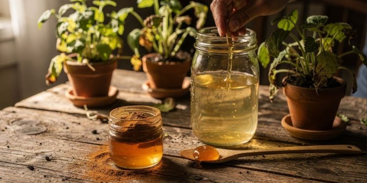 Aprenda a preparar o fertilizante caseiro com canela e mel ideal para recuperar plantas fracas