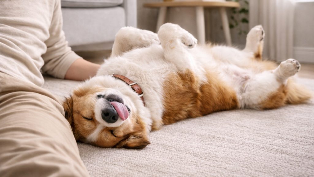 cachorro dorme com a língua de fora