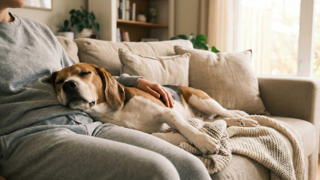 O verdadeiro motivo de cães e gatos dormirem encostados no tutor à noite