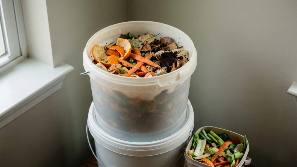 Transforme restos de comida em adubo natural com uma composteira simples feita com dois baldes