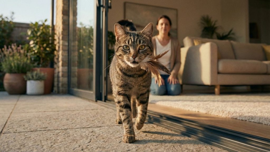 O verdadeiro motivo do gato trazer presas mortas ou brinquedos ao tutor