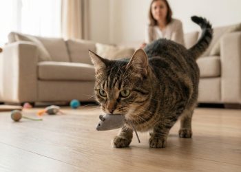 O verdadeiro motivo do gato trazer presas mortas ou brinquedos ao tutor