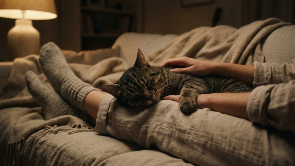 O verdadeiro motivo de cães e gatos dormirem encostados no tutor à noite