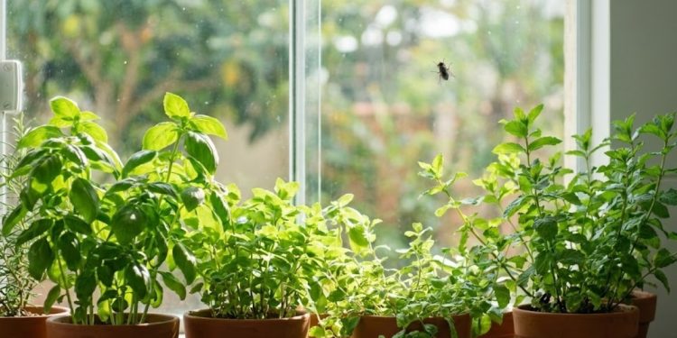 Algumas plantas aromáticas que repelem moscas ajudam a reduzir esse movimento, criando um ambiente mais agradável
