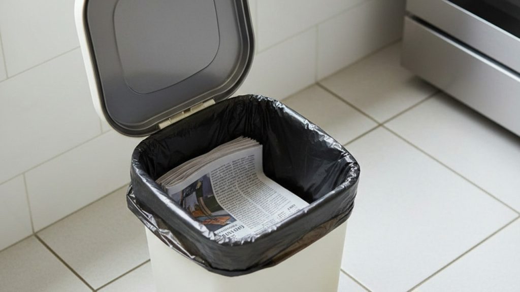 jornal no lixo