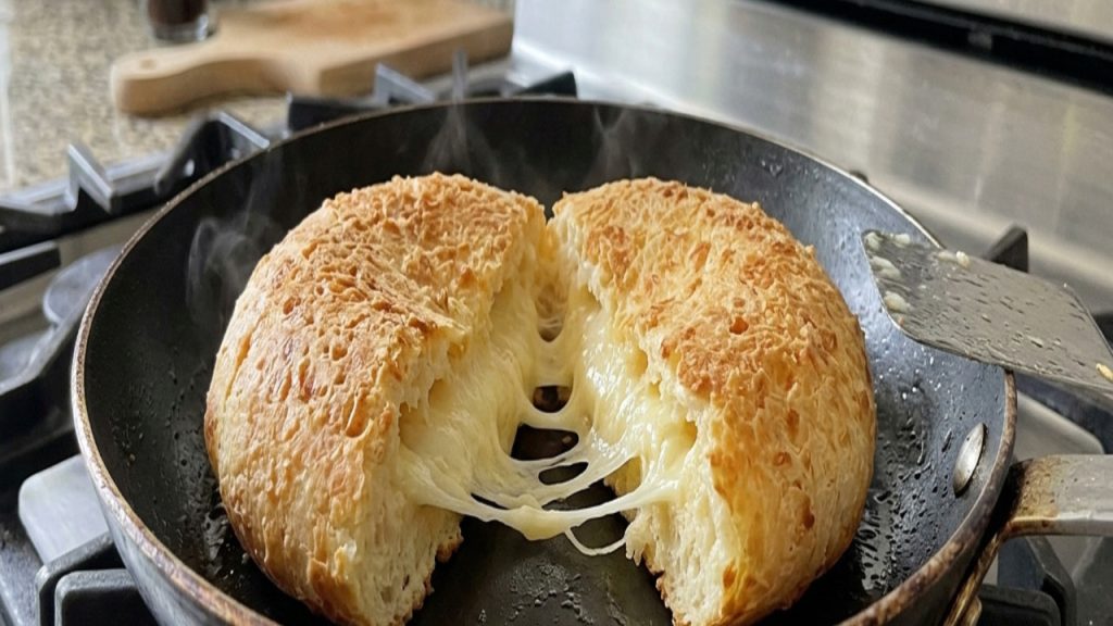 pão de queijo na frigideira.