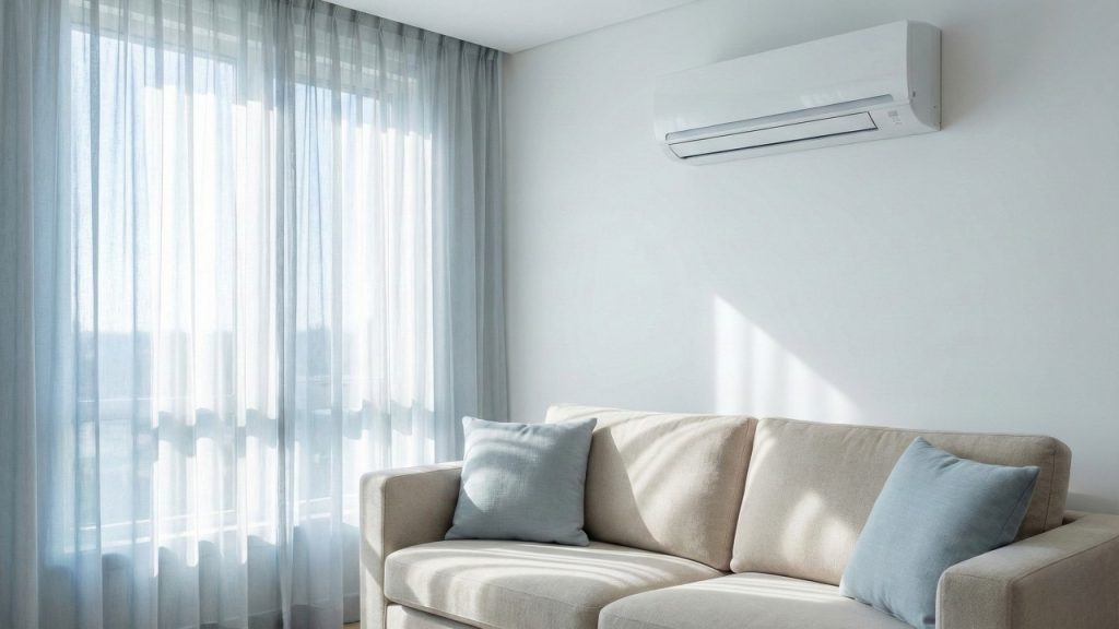 Manter o ar condicionado ligado na temperatura certa evita desperdício e melhora o conforto da casa