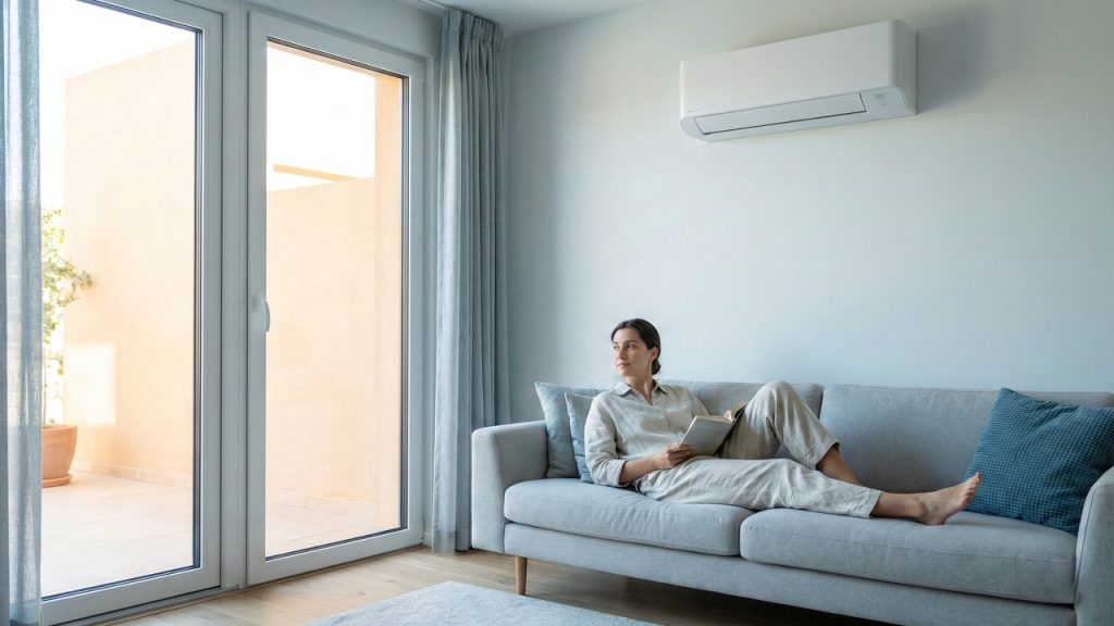 Manter o ar condicionado ligado na temperatura certa evita desperdício e melhora o conforto da casa