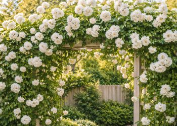 Essa rosa trepadeira é fácil de plantar, cresce rápido e cobre muros com flores brancas impecáveis