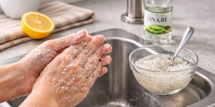 Lavar as mãos com vinagre e sal: o truque simples, eficaz e barato que vai rejuvenesce-las