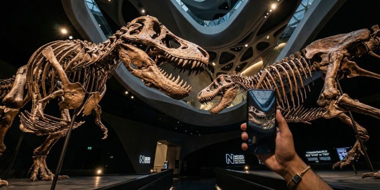 Museu de História Natural de Abu Dhabi impressiona com dinossauros em tamanho real