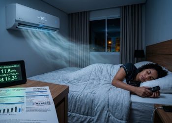 Ar condicionado ligado a noite toda pode pesar na conta de luz