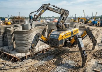 Robô em forma de aranha vai aposentar pedreiros: constrói casas de 200 metros quadrados em menos de um dia