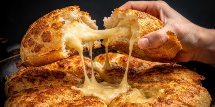 Pão de queijo na frigideira fica pronto rápido e tem queijo derretido por dentro