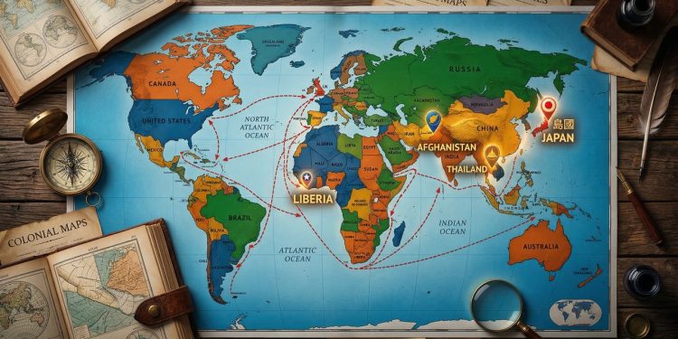 Estes cinco países são os únicos no mundo que nunca foram colonizados ou estiveram sob influência europeia
