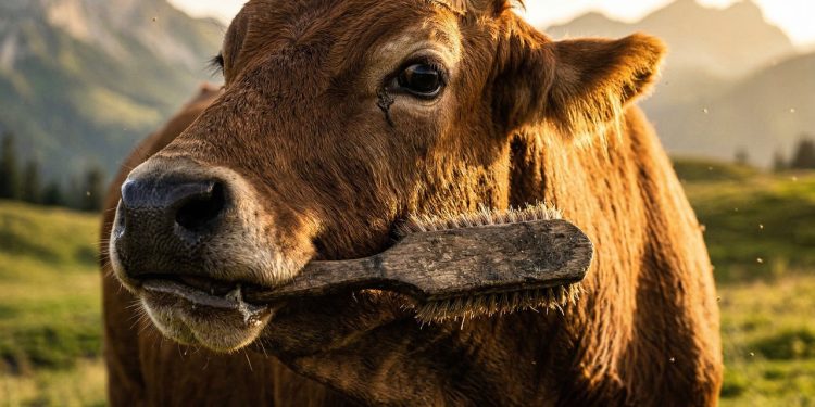A vaca "Verônica" cuida de si mesma como um ser humano e impressiona as plataformas com sua inteligência.