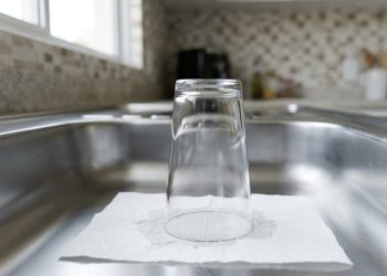 Por que você precisa deixar um copo e um pedaço de papel na pia quando vai viajar?