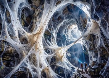 Teia de aranha gigante descoberta em caverna grega