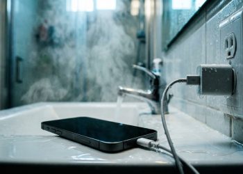 Por que você deve evitar carregar o celular na tomada do banheiro enquanto toma banho
