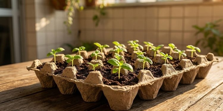 As caixas de ovos criam o ambiente perfeito para a germinação de sementes, mantendo a umidade ideal de forma totalmente sustentável
