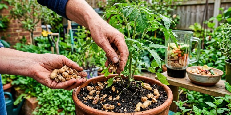 Cascas de amendoim enriquecem a compostagem e protegem o solo do jardim