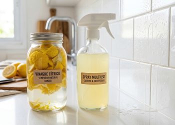 Misturar cascas de limões com vinagre cria um limpador natural potente e econômico