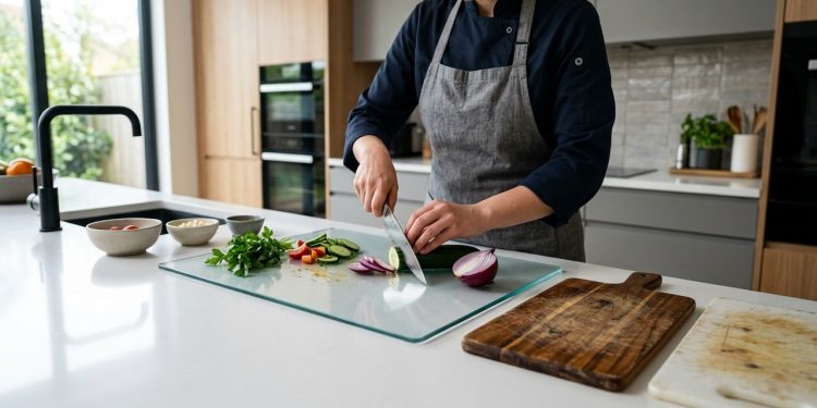Tábuas de vidro temperado ganham espaço nas cozinhas modernas e mudam o preparo dos alimentos