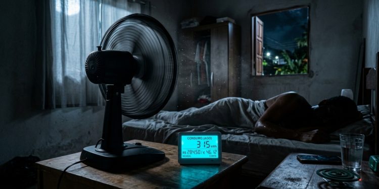 Quanto custa usar ventilador ligado todas as noites por 30 dias no verão brasileiro