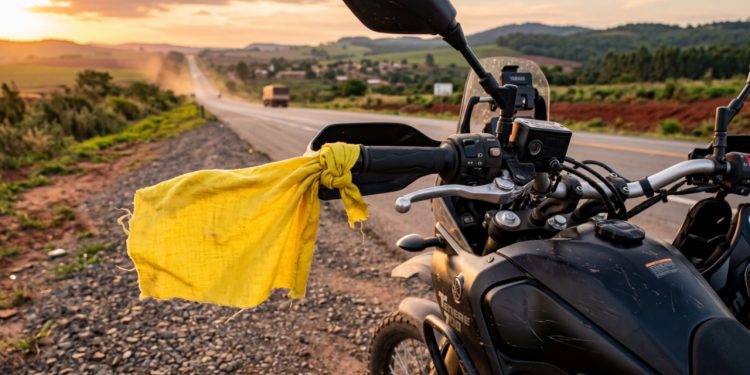 Se você vir um pano amarelo em uma motocicleta, isso tem um significado: é isto que você deve fazer
