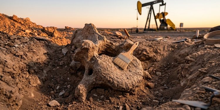 Você já imaginou caminhar por uma região industrial e tropeçar em um Titanossauro fossilizado?