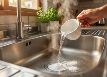 Jogar água quente com bicarbonato no ralo da pia: por que esse truque simples é usado para evitar mau cheiro na cozinha?
