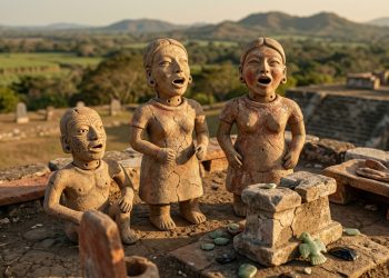 Arqueólogos desenterraram antigos bonecos de barro com bocas abertas e cabeças removíveis que "se assemelham a bonecas de brinquedo modernas"