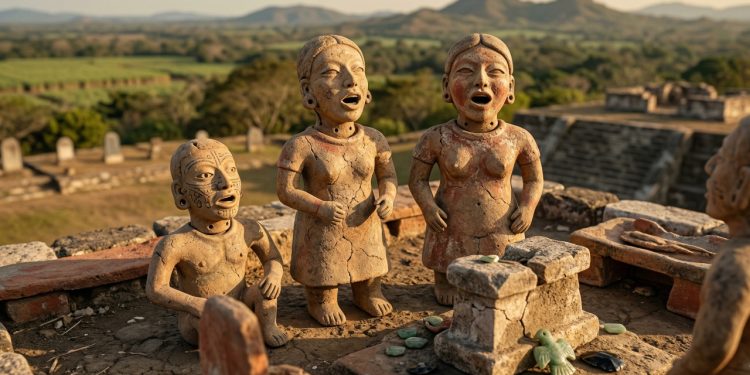 Arqueólogos desenterraram antigos bonecos de barro com bocas abertas e cabeças removíveis que "se assemelham a bonecas de brinquedo modernas"